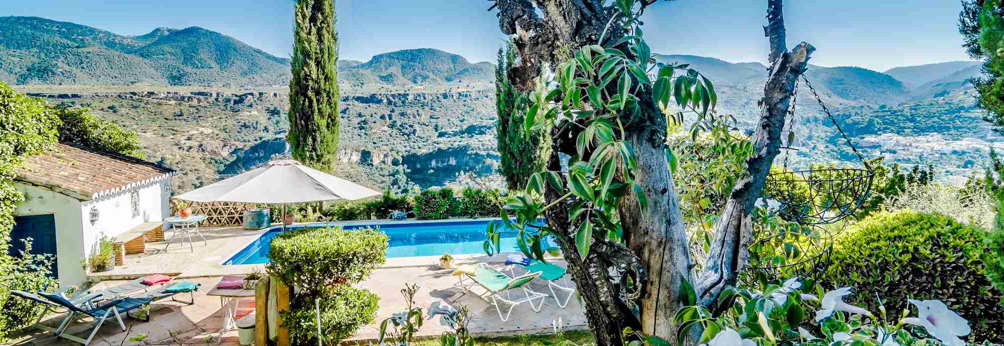 Granada villa rental with private pool in a semi-tropical valley